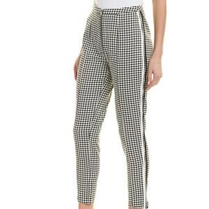 Dance & Marvel Women's Gingham Cropped Zip Front Skinny Stretch Pants Medium